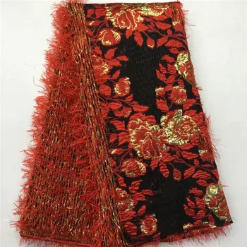 

Luxury Brocade Tassels Lace Fabric for Wedding Party Dress High Quality African Jacquard Fabric Lace Nigerian French Tulle Lace