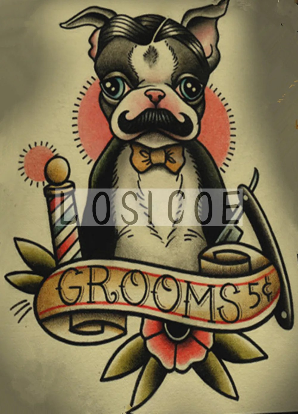 Татуировки Дизайн Искусство Настенная карта ретро постер к фильму крафт бумага HD