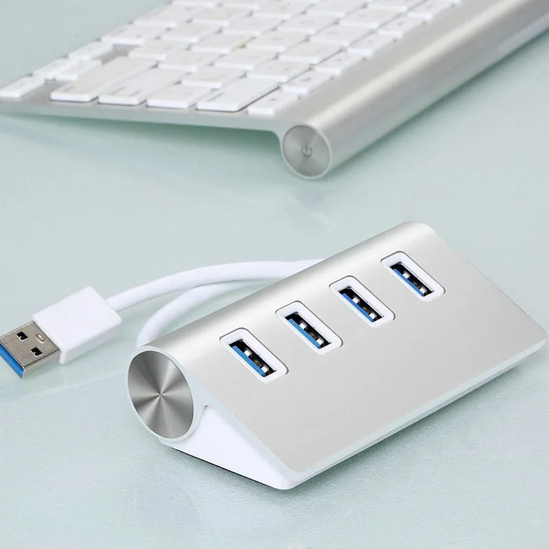 Аксессуар USB приспособление для ступицы 3,0 высокоскоростной ПК 4 порта ноутбук Серебро Алюминий передача мульти скорость