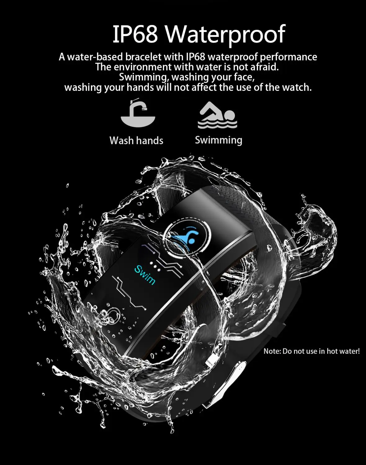Умный Браслет пульсометр IP68 Водонепроницаемый Фитнес-браслет шагомер кровяное давление трекер активности спортивный браслет для Android IOS