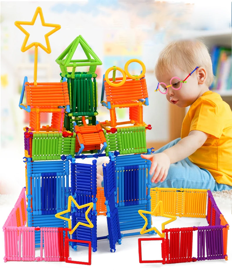 DIY креативные интеллектуальные палочки, сборные блоки, пластиковые фантазийные дизайнерские модели, развивающие Подарочные игрушки для детей