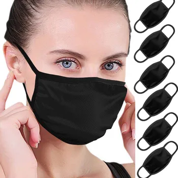 

6PC Unisex Black Reuseable Windbreak Face Mask Outdoor Riding маски Washable Quick-drying Keep Warm Mask Anti-dust Cotton Mask