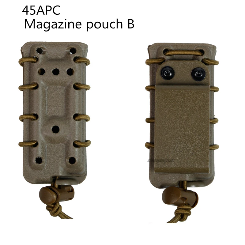 Тактический 45APC подсумок для журналов для ремня или Молл система сумка пистолет крепежный элемент для магазина случае военный двухслойный модульный Быстрый модуль - Цвет: tan b