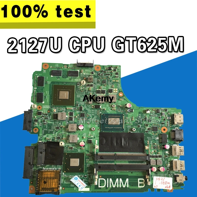 

12204-1 Laptop motherboard for DELL INSPIRON 2421 3421 5421 Test original mainboard 2127U CPU GT625M Graphics card