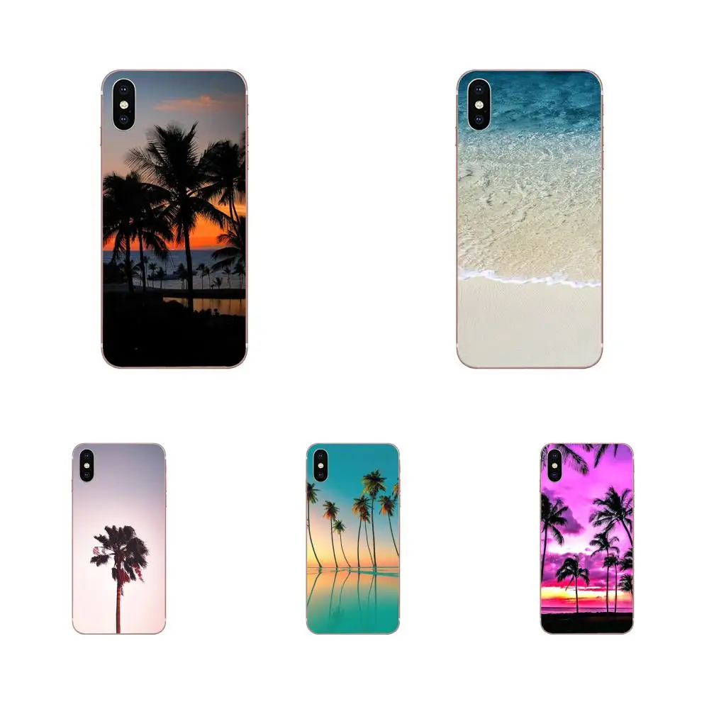 Soft Phone Cover Case Capa For Galaxy Grand A3 A5 A7 A8 A9 A9S On5 On7 Plus Pro Star 2015 2016 2017 2018 Sunset On Sea Palm Tree | Мобильные