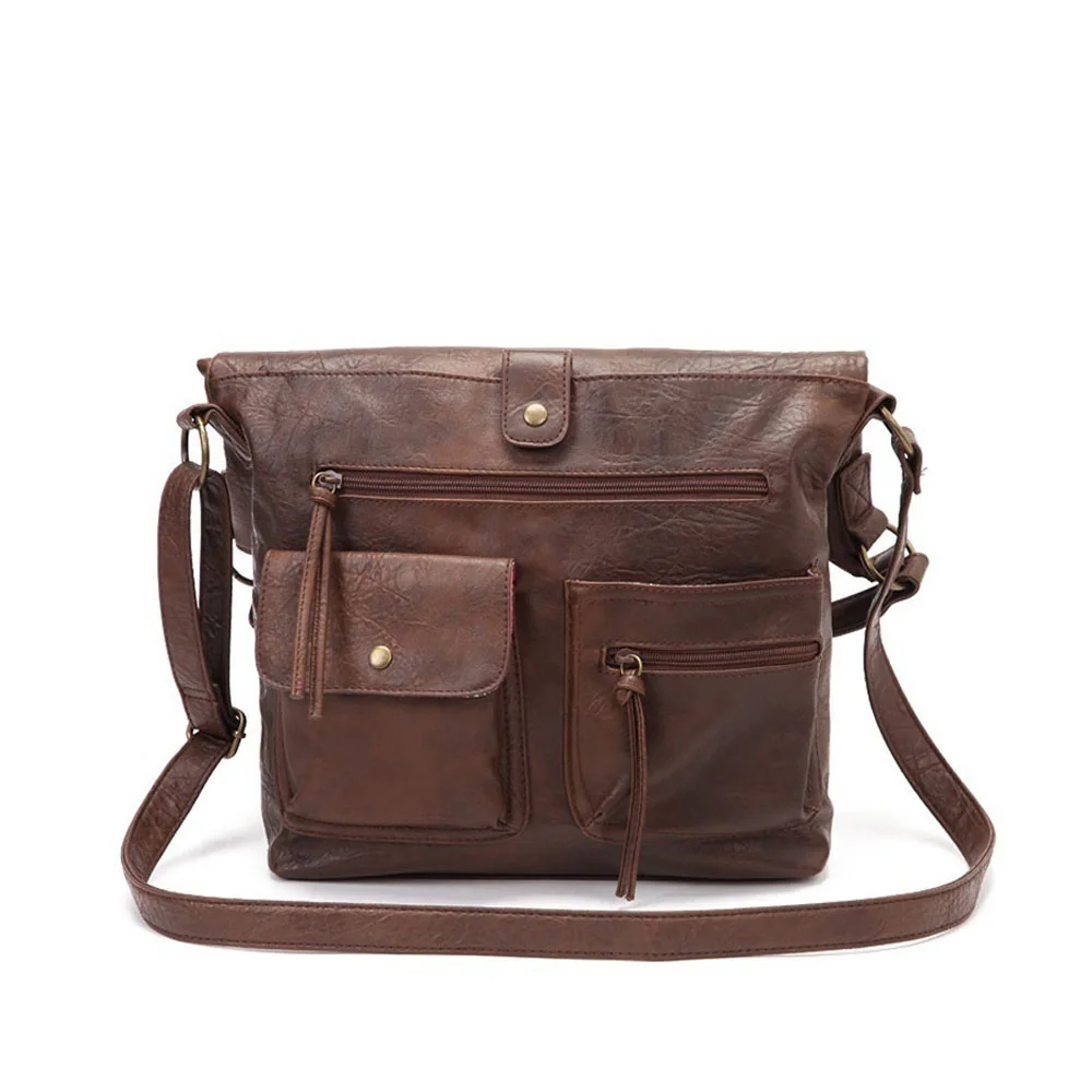 Women Shoulder Bag Tote 14' Pu Leather Handbags Crossbody Fold Over Packets Fashion Casual