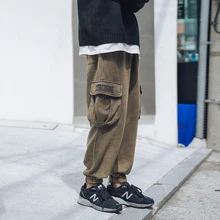 Мужские повседневные брюки осень и зима новые комбинезоны свободные ноги Ретро повседневные брюки Молодежная индивидуальная трендовая мужская одежда