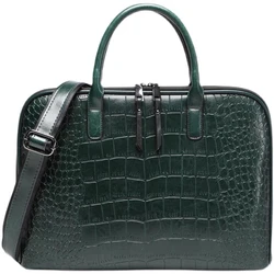 Women's Genuine Leather Briefcase Female Luxury Brand Laptop Bag For 13
