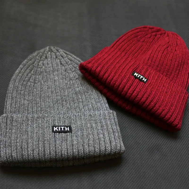 KITH Beanie, теплые зимние шапки для мужчин и женщин, аксессуары, женские Акриловые шапки, забавные вязаные Beenie шапки Skullcap, рыбак