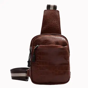 

2019 Fashion Women Pure Cplor Crocodile PU Leather Fanny Chest Pack Female Retro Shoulder Crossbody Bag Money Pouch