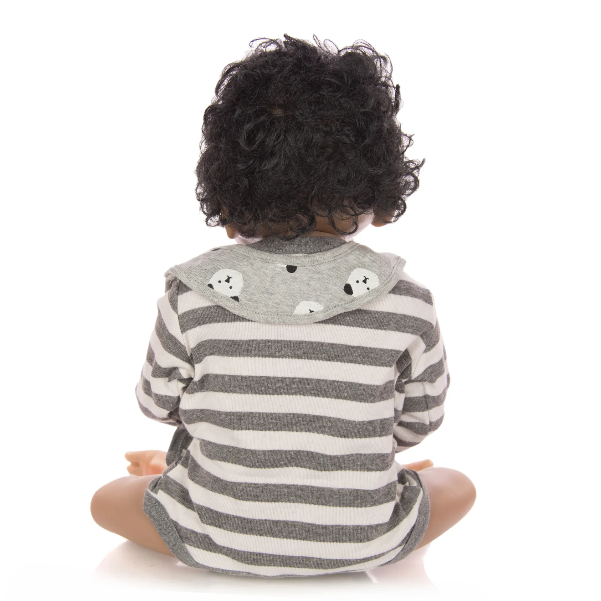 23 дюймов Bebe Reborn куклы Африканский ребенок мальчик черная кукла 57 см полный силиконовый винил реалистичные reborn Детские куклы подарок на день детей