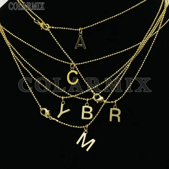 

12Pcs letter pendants chainn alphabet pendants gold slim chain Trendy Jewelry fashion necklace for women 9719