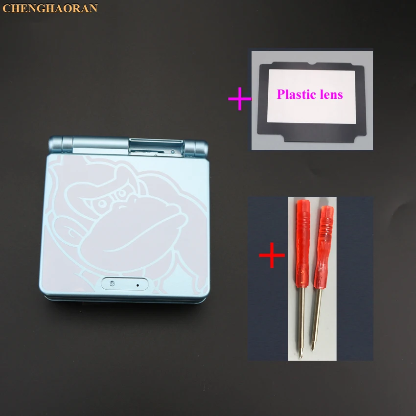 plastic lens tools ChengHaoRan 1 комплект светло-голубой пластиковый корпус Оболочка Чехол для GBA SP King Kong Blue limited edition - Цвет: plastic lens tools