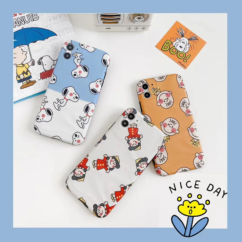 

Cartoon cute Peanut Charlie Brown Lucy Dog case For iphone 7 8 Plus soft silicone cover For iphone 11 11pro max XS MAX X XR case