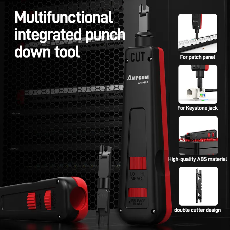 Punch Down Tool, Ampcom 110 Type Multi-function Network Cable Tool 