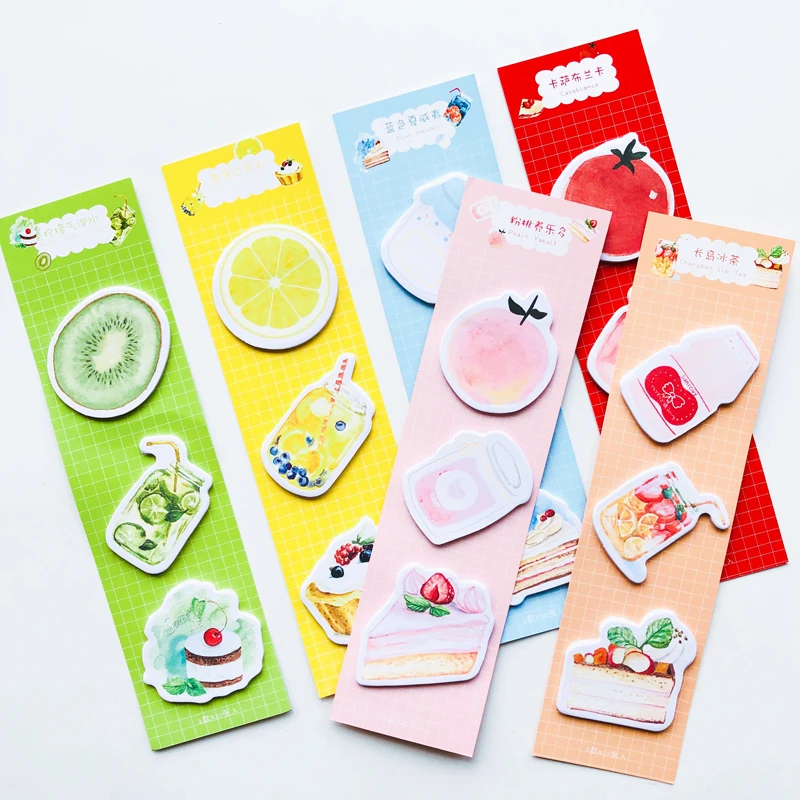 

60 Sheets Summer Style Peach Lemon Yogurt Cake Memo Pads Notepads Decorative Stationery
