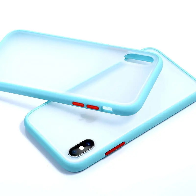 Sky Blue Прозрачный противоударный силиконовый чехол для iPhone X XR XS Max 11 pro 8 7 6 6S Plus защитная задняя крышка - Цвет: Sky Blue