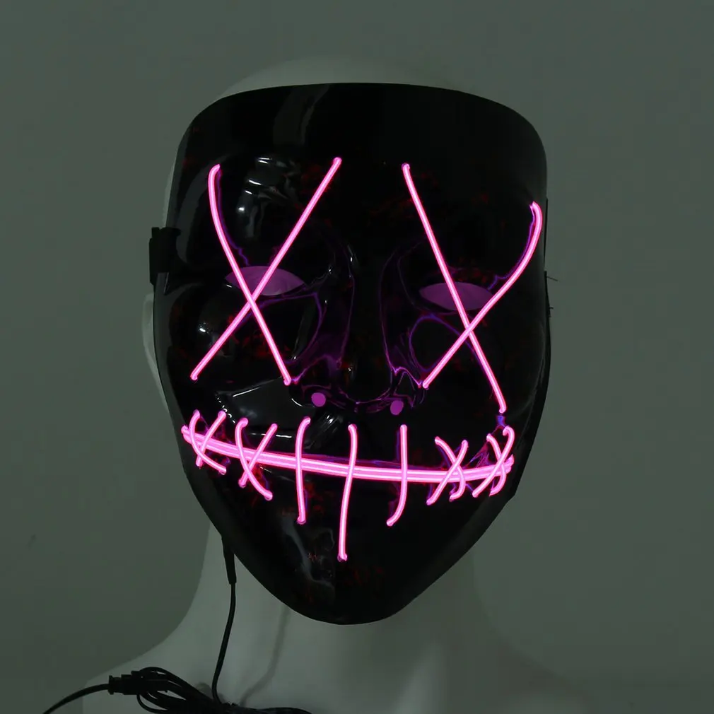 Funny LED Light Up Flash Mask Halloween Party Night Club Festival Men Women Costume Cosplay LED Novelties Mask DJ Mask