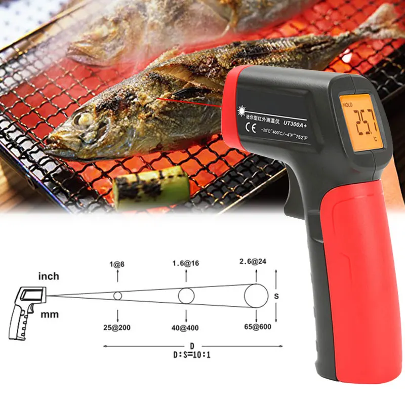 Temperature Measurement Tool Health Black Red Infrared Thermometer Contactless Industrial Thermometer ABS with LCD