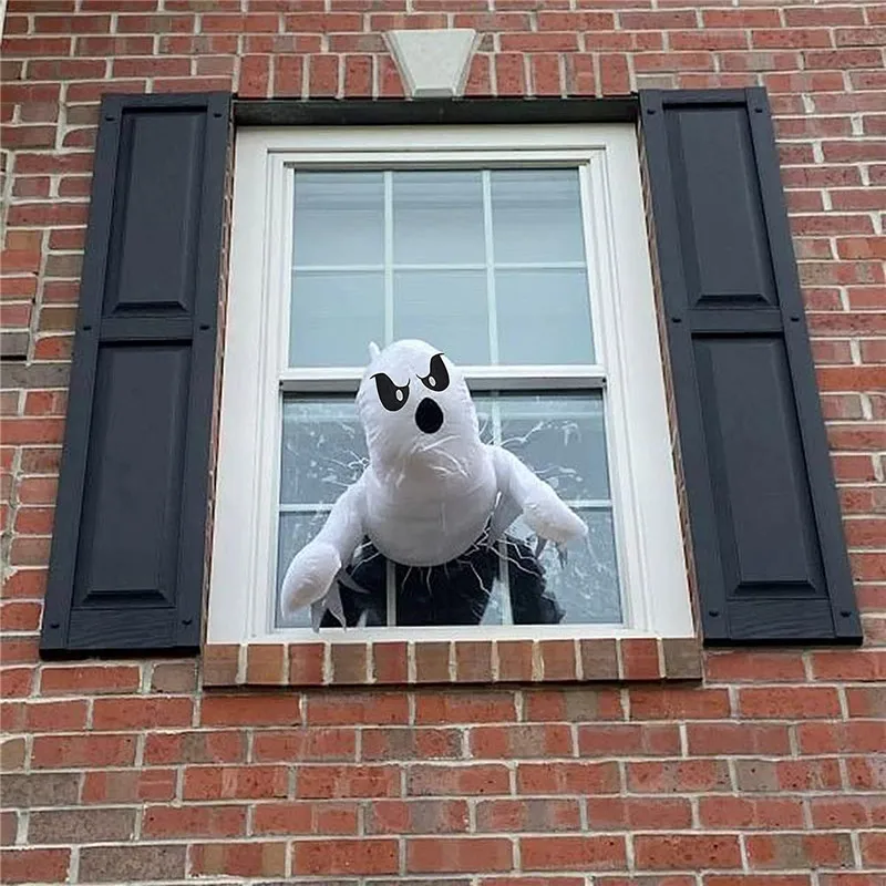 Halloween Bumping Window Ghost Window Decoration Broken Window Ghost