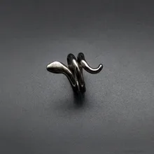  Fashion Punk Animal Ring Gothic Black Silver Metal Snake Rings Gor Men Adjustable Unisex Rings Jewelry Drop Shipping 