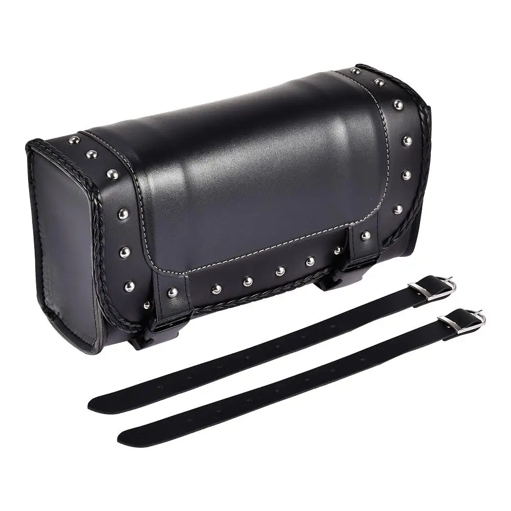

Motorcycle Tool Bag Universal PU Leather Motorcycle Bag Saddlebags Handlebar Bag Weather Resistant Bar Storage Tool Bag