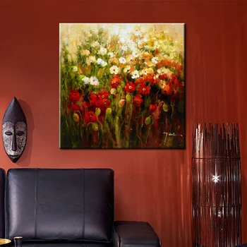 

Oil Painting On Canvas Handmade Flowers Landscape Painting For Large Salon Home Decoration Hand-Painted Canvas Wall Art Unframed