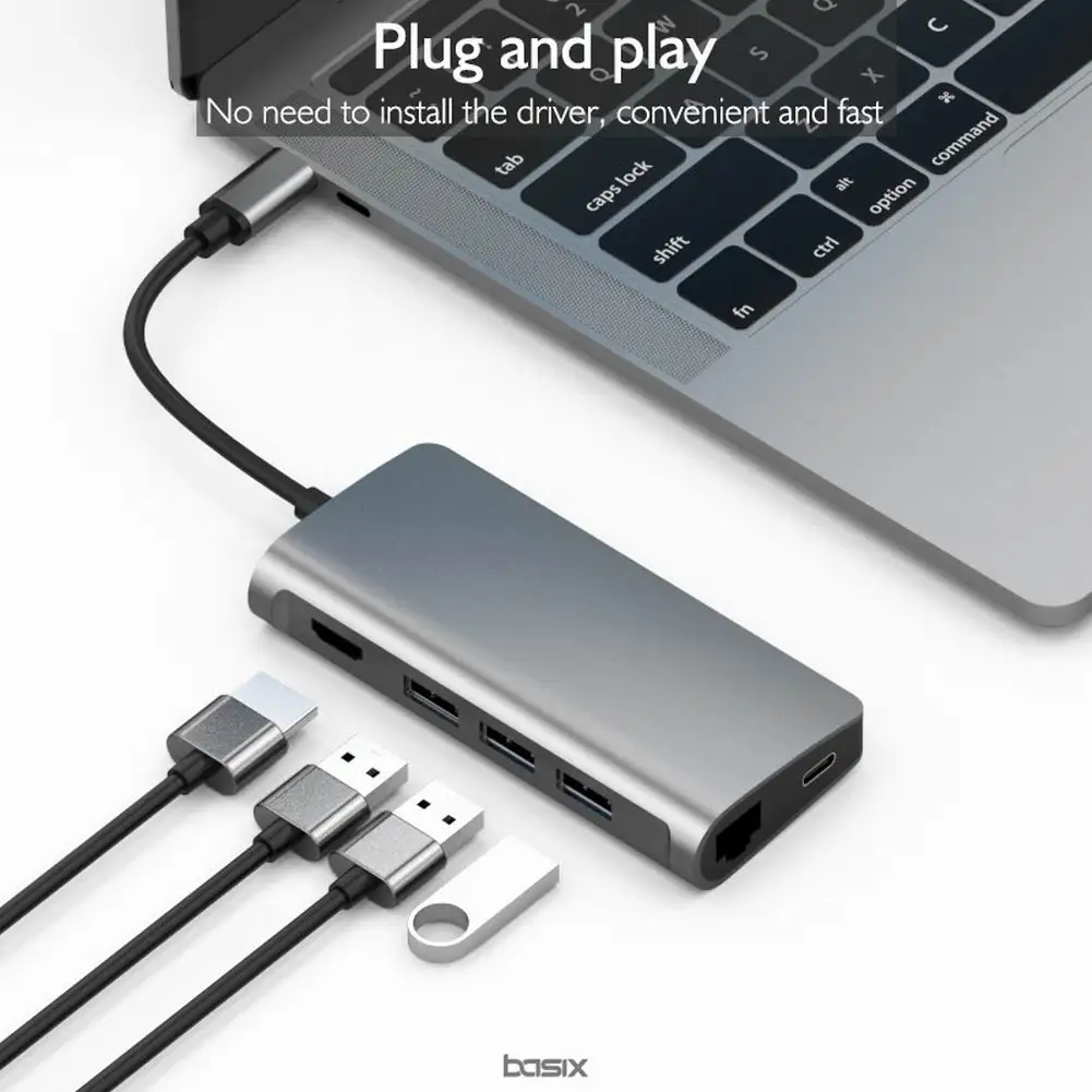 Концентратор USB 3 0 C для MacBook Pro HDML внешний концентратор RJ45 Type питания SD TF адаптер