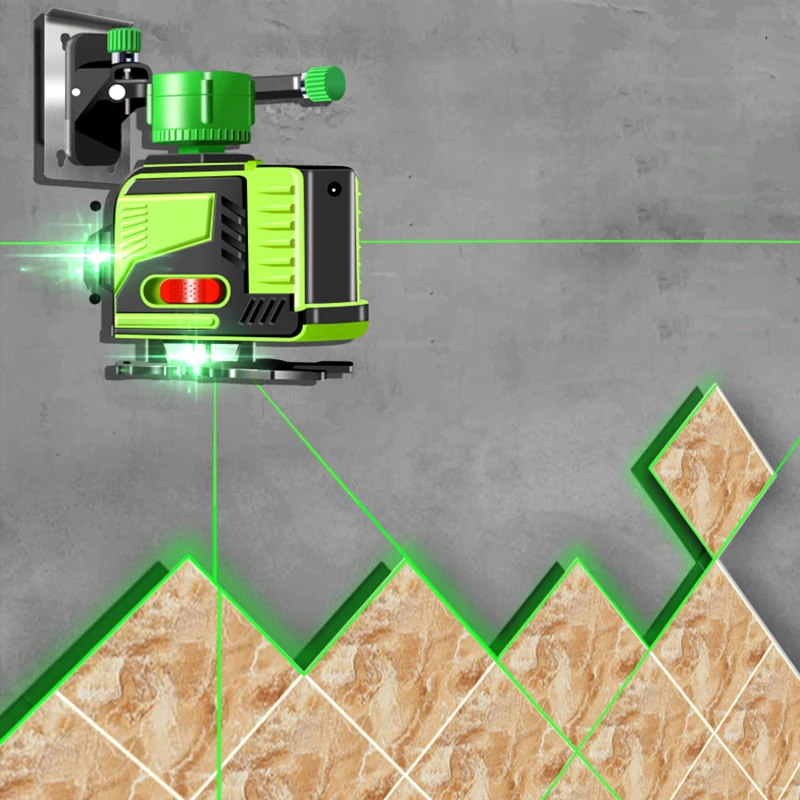 12 линий 3D лазерный уровень самонивелирующийся 360 горизонтальный и вертикальный крест супер мощный зеленый лазерный луч линии