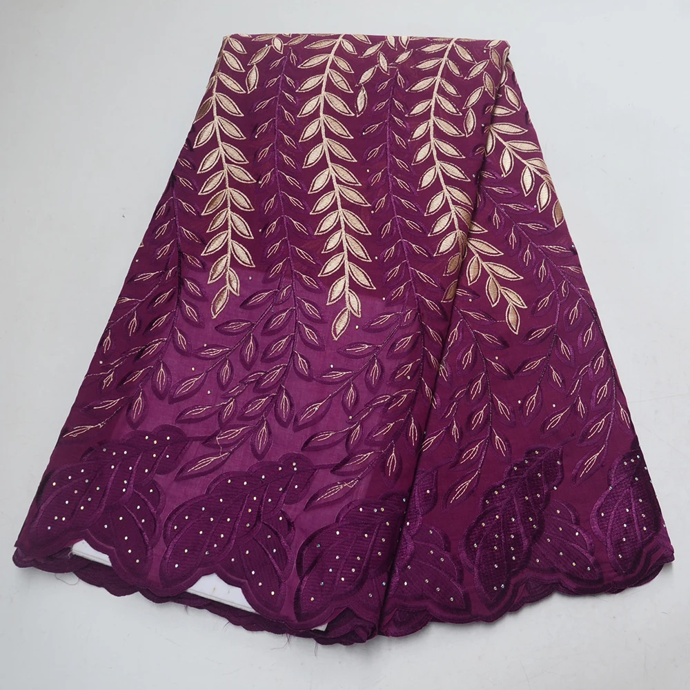 

African dry soft 100% cotton polish lace fabric high quality Swiss voile laces in Switzerland with stones for wedding dress