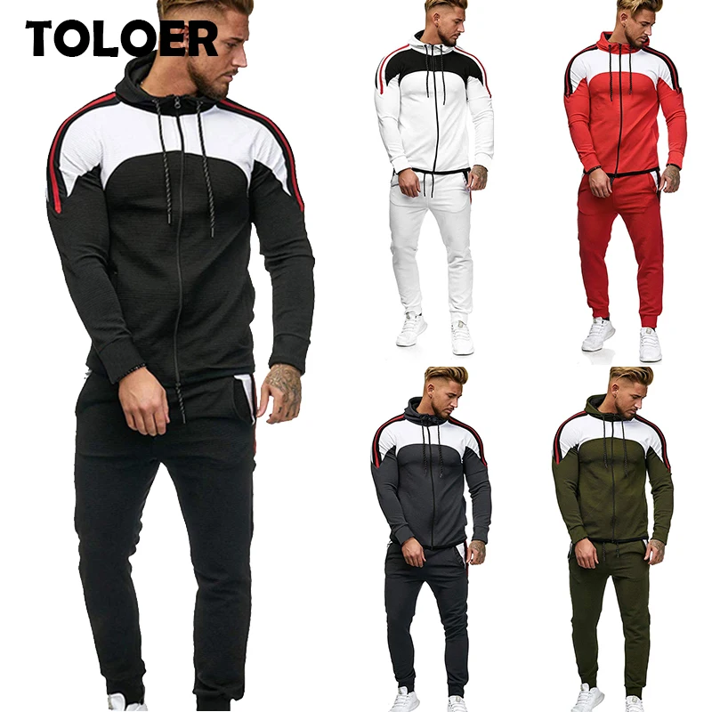 Спортивный костюм мужской из 2 предметов повседневная хлопковая кофта штаны для