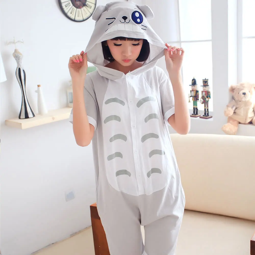 Женская пижама Kigurumis Хлопковая пижама-комбинезон с коротким рукавом и