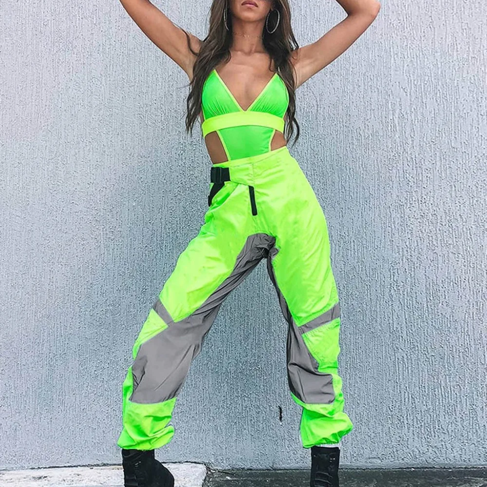 Модные женские свободные модные повседневные брюки Daliy Wild Reflective, Брюки Легинсы, готические леггинсы#2S24