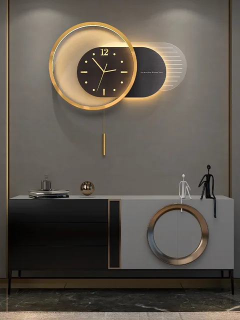 Extra Large Metal Stainless Steel Mirror Light Luxury Digital Wall Clock 5