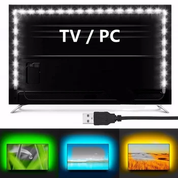 

Light USB Light Strip 1M LED Light Strip Back Lighting RGB 2835 Durable 5V TV Bright 60 Lamp Beads Fashion Non-Waterproof