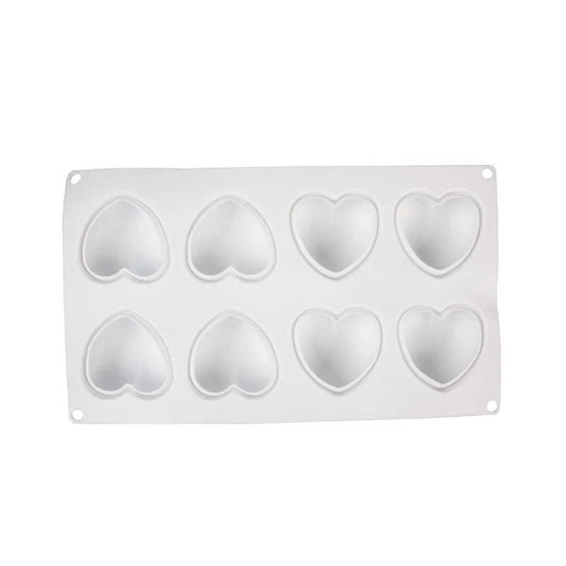 8 Heart Shape Silicone Cake Molds French Dessert Mousse Baking Form Moulds Chocolate Jelly Mold Cake Decoration Tool