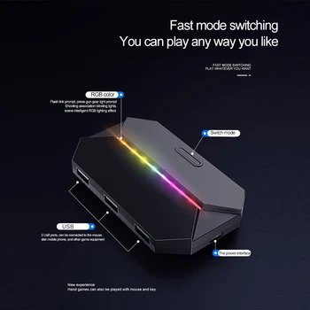 

New Gaming Keyboard Mouse Converter With RGB Colorful Light For N-Switch/PS4/X1/360 Game Controller Adaper Support Dropshipping