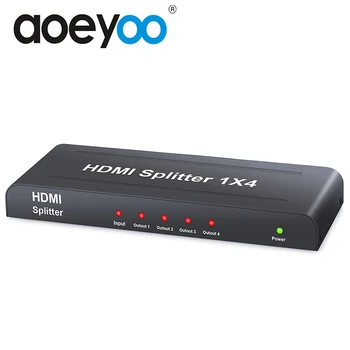 

AOEYOO HDMI Splitter 1X4 Converter Adapter 1080P Amplifier HDMI Switch 1 in 4 Out HDMI Converter adapter For TV