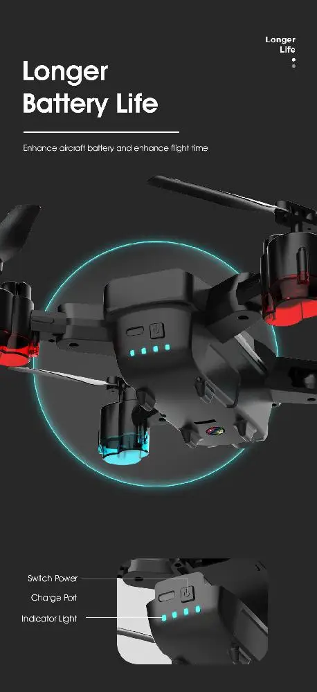 Дрон XD101 1080P WiFi FPV Дрон высота сохраняет однокнопочный возврат к квадрокоптеру Радиоуправляемый вертолет Дрон