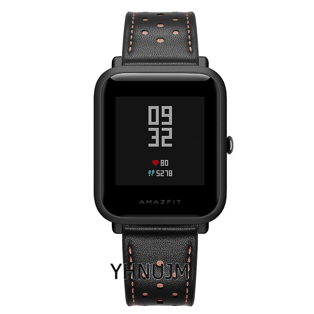YHNUJM заменяемый ремешок кожа дышащий+ Защитная крышка для экрана Xiaomi Huami Amazfit Bip Pace Lite Молодежный браслет
