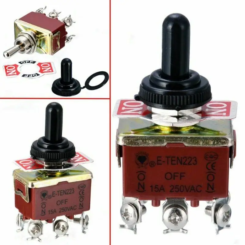 1Pcs E-TEN 223 Momentary DPDT (ON)-OFF-(ON) 3 Position 6Pin Toggle Switch AC 250V 15A E-TEN223 | Обустройство дома