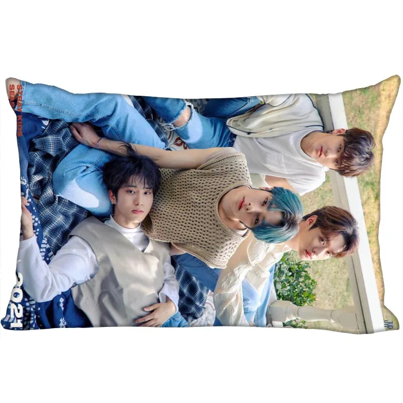 

Custom Pillowcase Cover Stray Kids Kpop Rectangle Zipper Pillow Cover Satin Fabric Pillowcase 40x60cm,50X75cm(Two sides) 0622