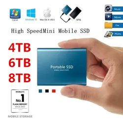 Disque dur SSD Portable de Type C, en alliage d'aluminium, résistant aux chocs, vitesse de Transmission externe hd, 4 to, 8 to 