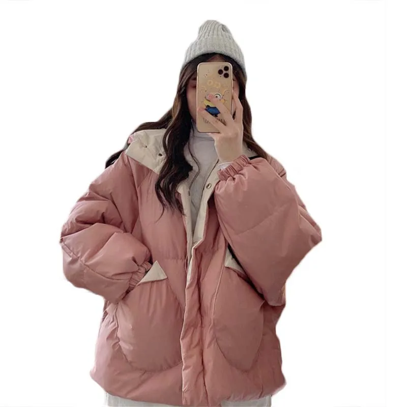 

Down Cotton Clothing Winter Clothing 2021 New Student Fashion All-Match Cute Bread Coat Cotton Short Outwear Y731
