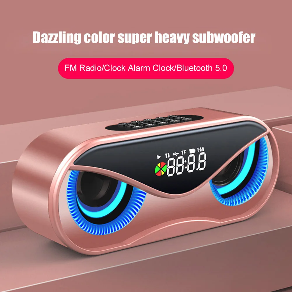 Сова Bluetooth динамик двойной динамик Будильник Мини-стереоколонка XR649
