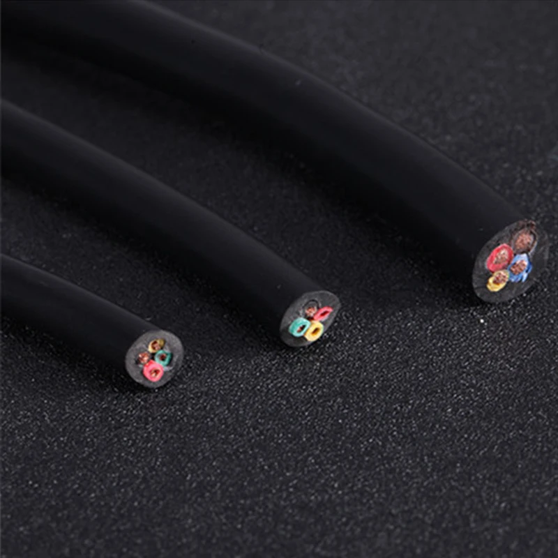 전기 구리 와이어 도체 RVV 케이블, 블랙 15 AWG 1.5 mm2 RVV 2, 3, 4, 5, 6, 7, 8, 10, 12, 14, 16/18 코어 핀