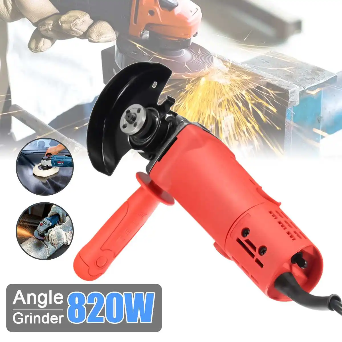 

220V Handheld Electric ngle Grinder 820W Grinding Machine for Metal Wood Grinding Cutting Polishing Machine