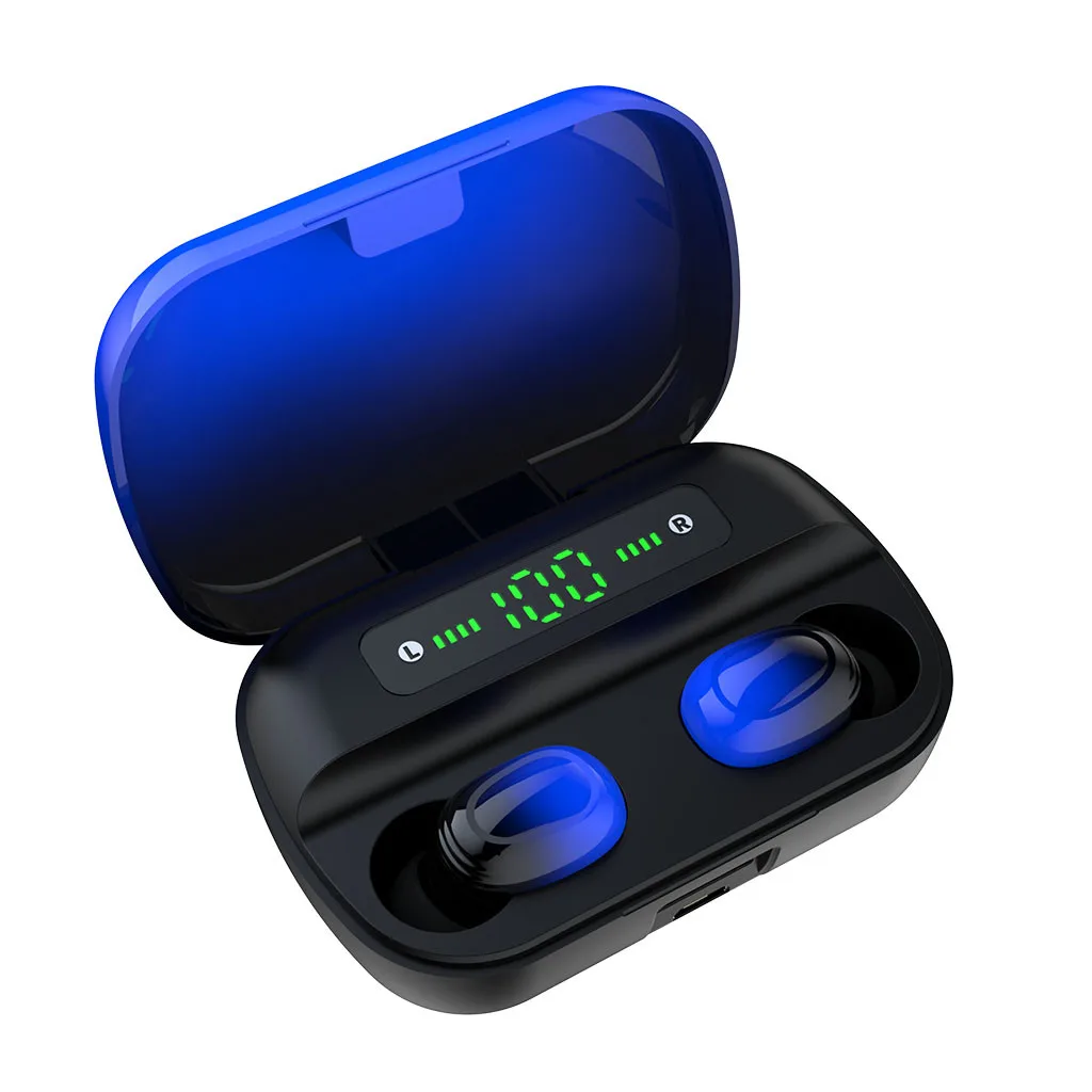 Градиентный цвет беспроводные Bluetooth наушники V5.1 бинауральные стерео спортивные гарнитуры сабвуфер Earduds большой емкости зарядная коробка