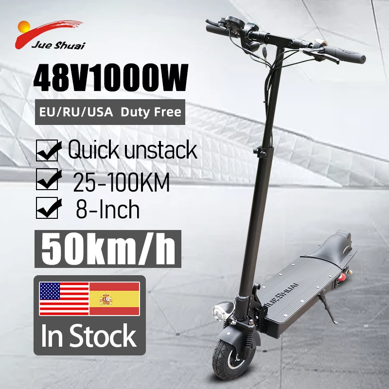 

Jueshuai Electric Scooter 1000W Motor Electric Skateboard 60KM/H 18AH Battery 8inch Tire Foldable patinete electrico adulto