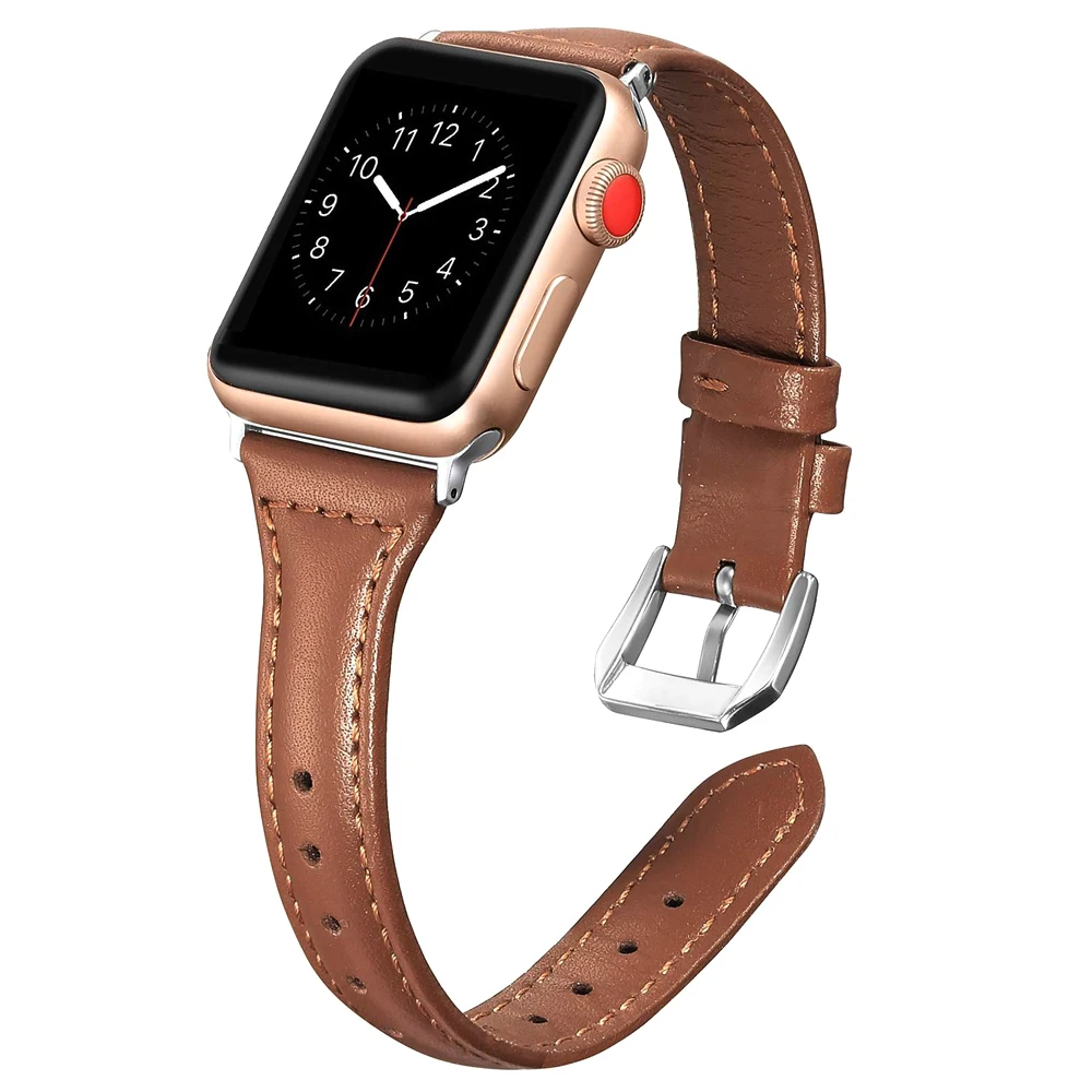 

Compatible with Apple Watch Band Premium Genuine Leather Metal Plating Buckle iWatch Band Replacement 38mm 40mm for Apple Watch
